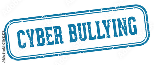 cyber bullying stamp. cyber bullying rectangular stamp on white background