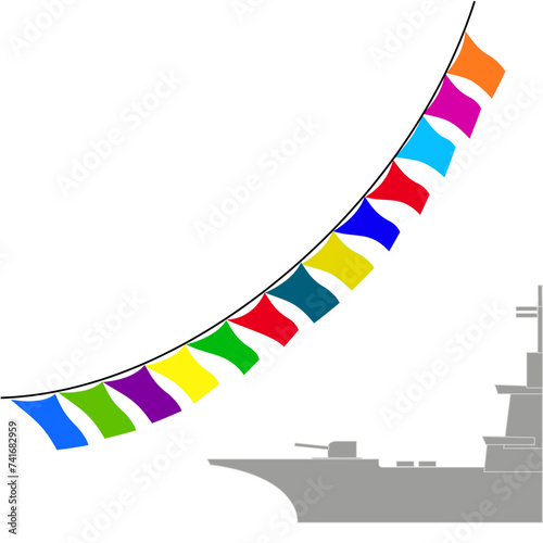 ship signal flags. Vector illustration