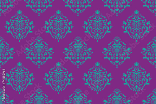 Ethnic Pattern. Ethnic India seamless pattern design oriental style. Damask India Motif.