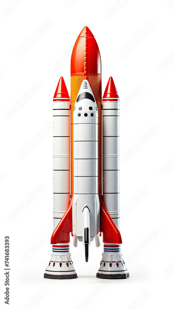 Space rocket ship ready to launch isolated on white background Space rocket ship ready to launch isolated on white background