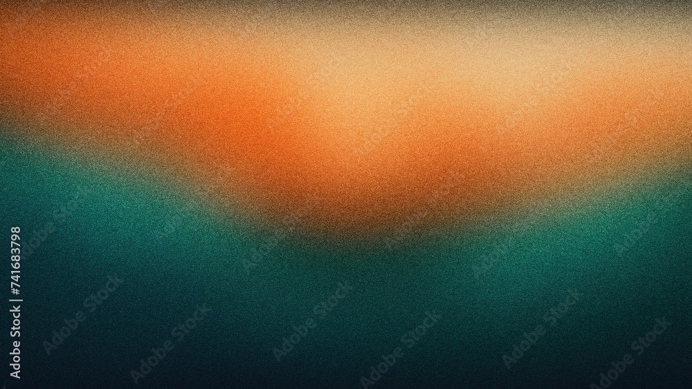 Organic Interplay of Orange and Teal with White Highlights: Grainy Textured Gradient Wave for Music Event Backdrop
