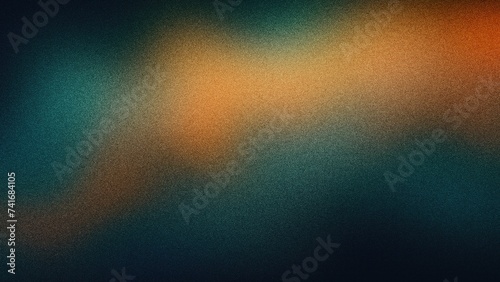 Electric Orange and Serene Teal Undulations: Grainy Texture for Music Concert Poster on Dark Background