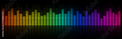 banner equalizer sound voice.  Used for decoration, advertising design, websites or publications, banners, posters and brochures.