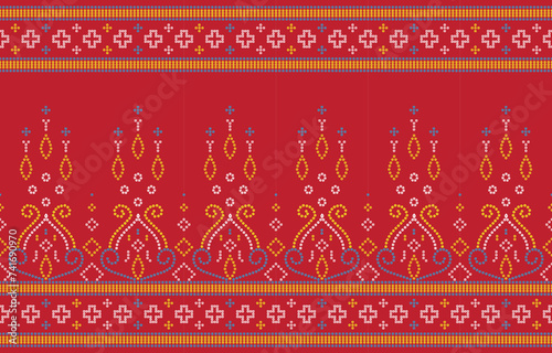 Ethnic Pattern. Ethnic India Bhandhani seamless pattern for embroidery, textile decoration and tile design.