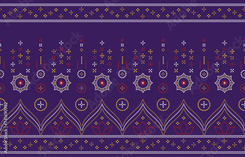 Ethnic Pattern. Ethnic India Bhandhani seamless pattern for embroidery, textile decoration and tile design.