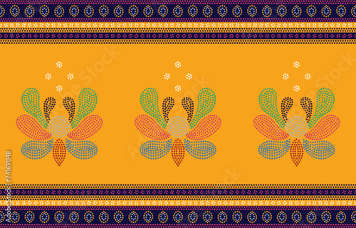 Ethnic Pattern. Ethnic India Bhandhani seamless pattern for embroidery, textile decoration and tile design.