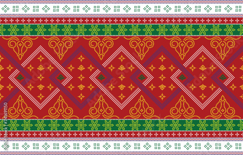 Ethnic Pattern. Ethnic India Bhandhani seamless pattern for embroidery, textile decoration and tile design.