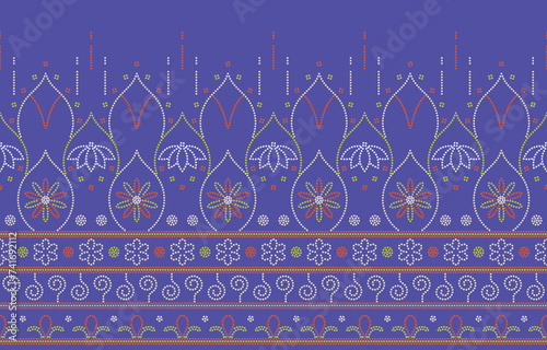 Ethnic Pattern. Ethnic India Bhandhani seamless pattern for embroidery, textile decoration and tile design.