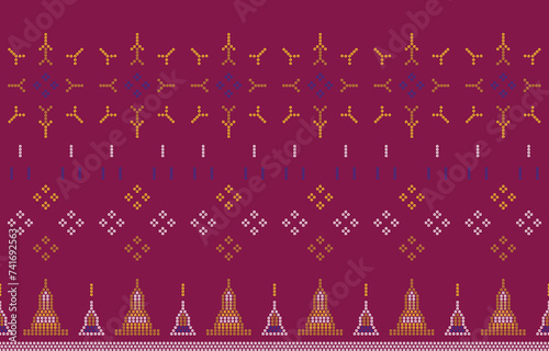 Ethnic Pattern. Ethnic India Bhandhani seamless pattern for embroidery, textile decoration and tile design.