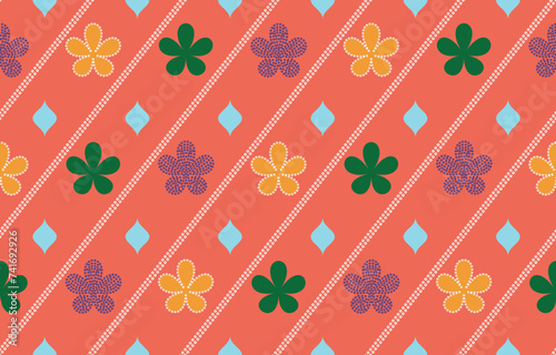 Ethnic Pattern. Ethnic India Bhandhani seamless pattern for embroidery, textile decoration and tile design.