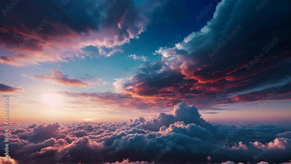 Background animation video of Magnificent Dusk over Snowy Hilly Peaks Background animation video of Magnificent Dusk over Snowy Hilly Peaks