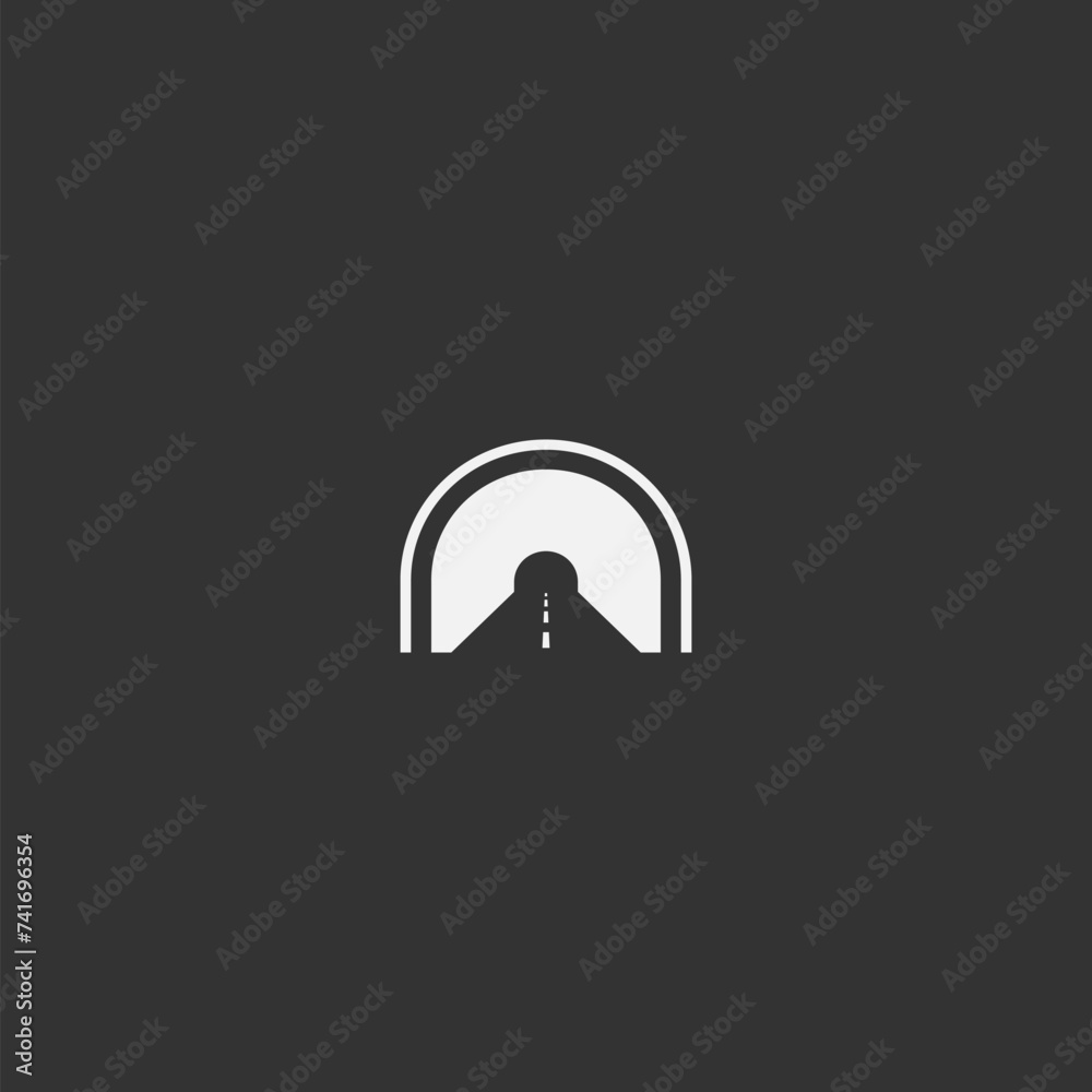 Tunnel icon simple sign on black background Tunnel icon simple sign on black background