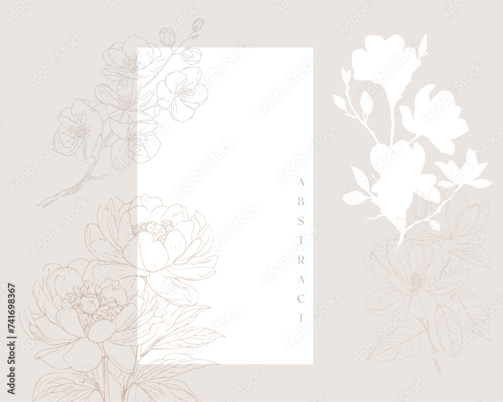 Spring bloom flowers. Floral design elements, greeting card Spring bloom flowers. Floral design elements, greeting card