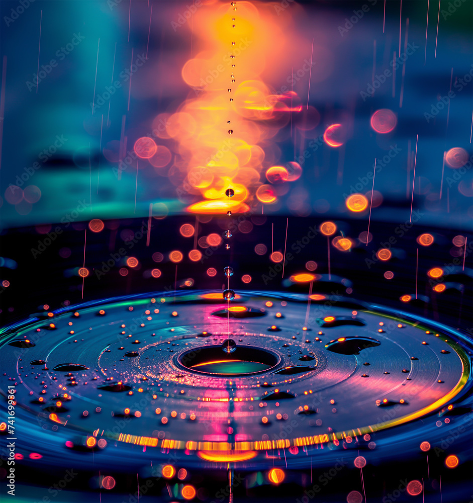 Obraz premium Abstract background for sounds and entertainment editing, sounds vibration make the water wave