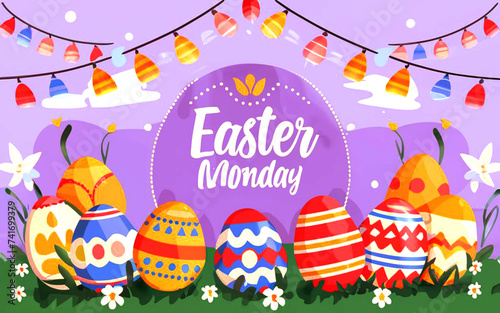 Creative happy Easter Monday background
