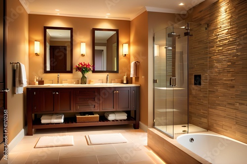 General view of a beautiful bathroom.