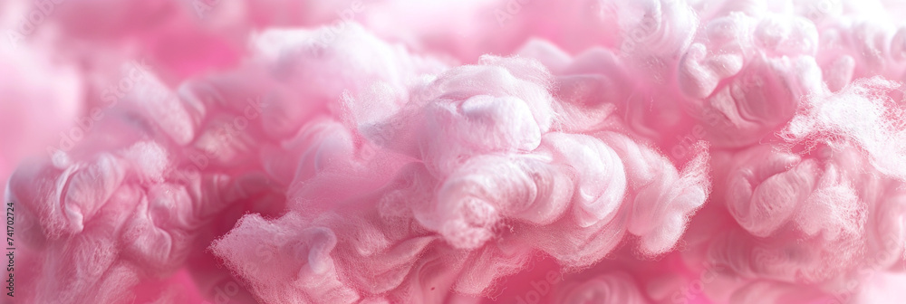 Colorful pink fluffy cotton candy background