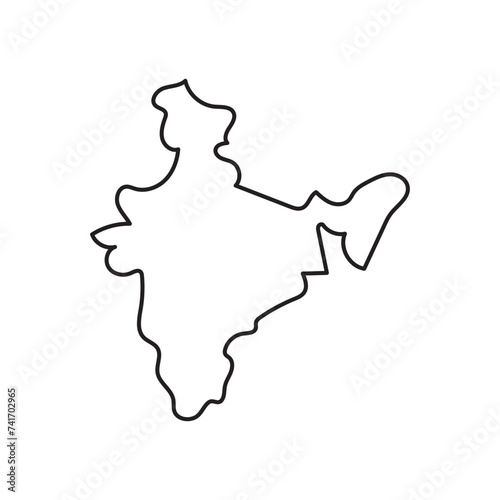 India map isolated on white background. India map with states. Indian background. Vector illustration 