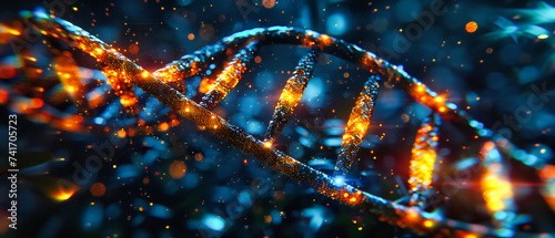 DNA Helix in Scientific Research, Biology and Biotechnology Concept, Molecular Structure, Genetic Exploration