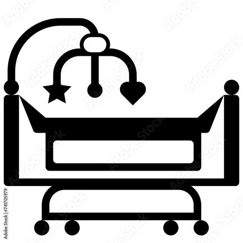 baby crib glyph style icons