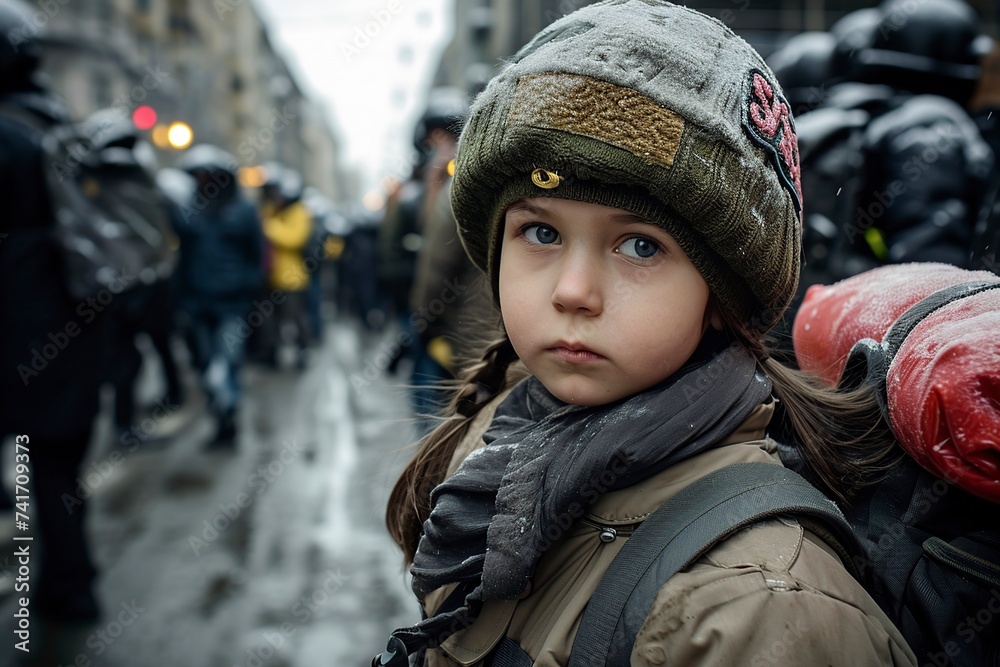 poor and sad homeless girl protesting the horror of war poor and sad homeless girl protesting the horror of war