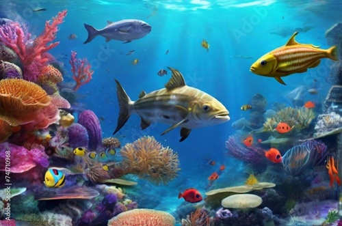 Subaquatic Symphony  Realistic Portrayal of Marine Life