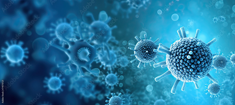 Viruses Microscopic View Background Banner Viruses Microscopic View Background Banner