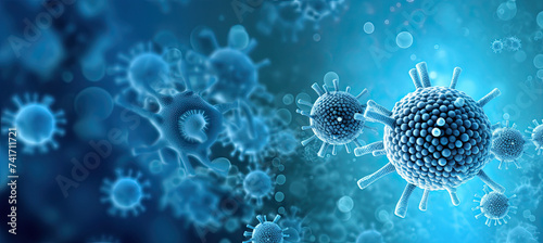 Viruses Microscopic View Background Banner