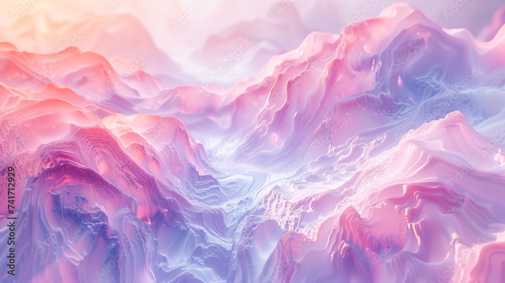 3D simulation on a pastel background blending soft colors with realistic textures for immersive experiences