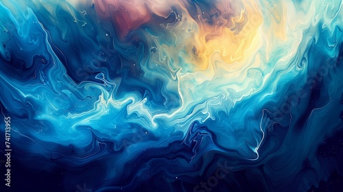Cosmic Ocean Waves  Abstract Background in Blue Tones