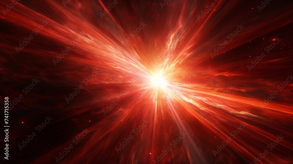 Naklejka premium Red and orange abstract painting with bright center