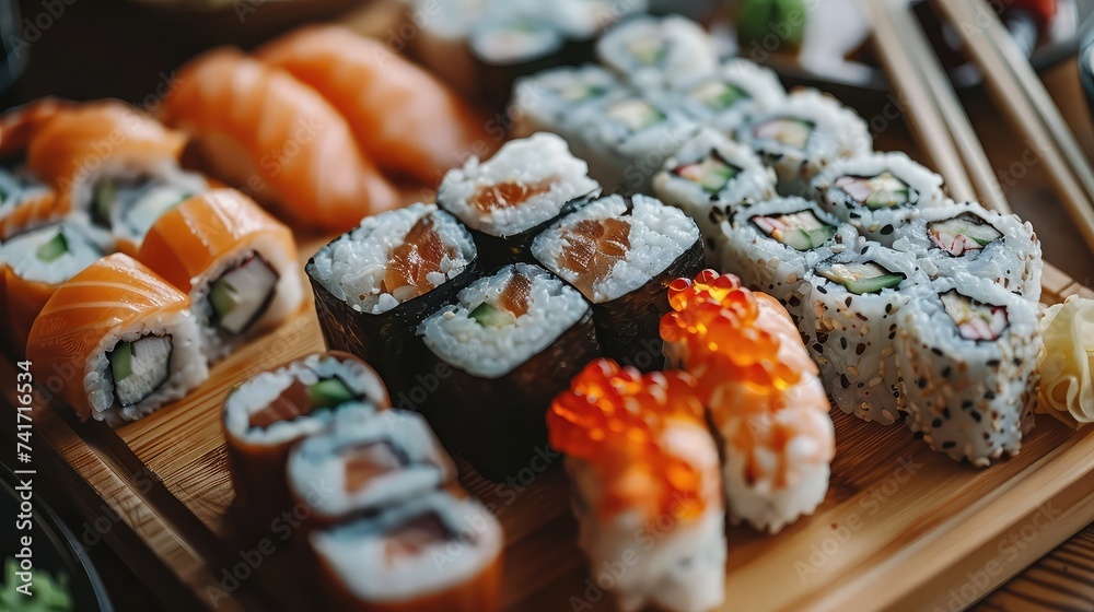Taste of Japan: Exquisite Food Flatlay Displaying the Delicacy of Japanese Cuisine. Taste of Japan: Exquisite Food Flatlay Displaying the Delicacy of Japanese Cuisine.