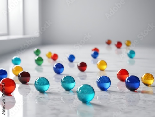 marbles on a white background