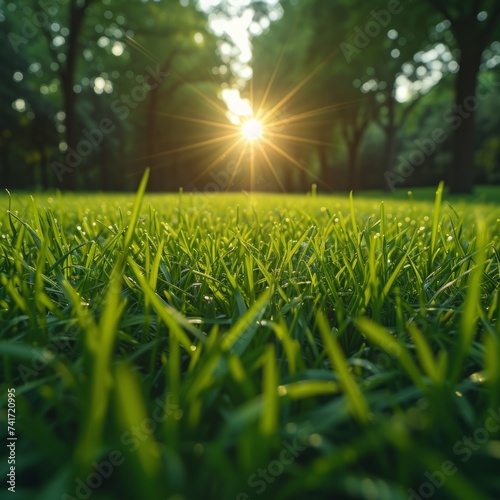 Sunlight shining through the grass