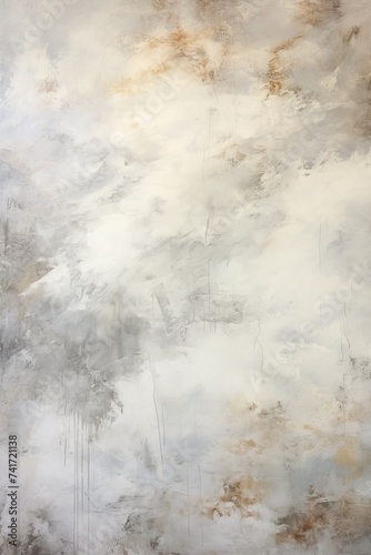 Large Abstract Painting with White, Grey and Brown Colors