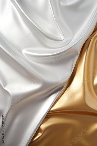 Gold and silver silk background