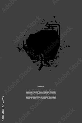 Artistic abstract flyer. Template universal use gray scale