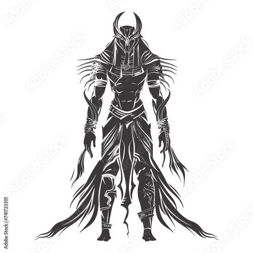 silhouette pharaoh the egypt mythical creature black color only