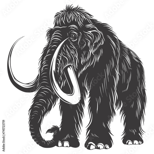 silhouette mammoth the ancient mythical prehistoric creatures black color only