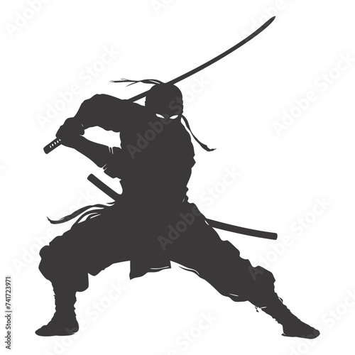 silhouette ninja assassin black color only full body