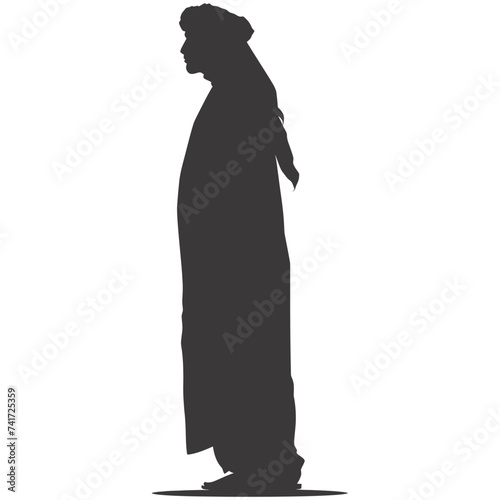 silhouette of an arabian person wearing a turban black color only