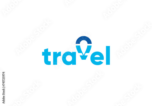 typography hot air balloon logo. adventure, travel, holiday wordmark symbol design template