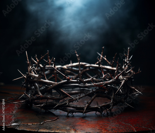 Crown of thorns on a black background
