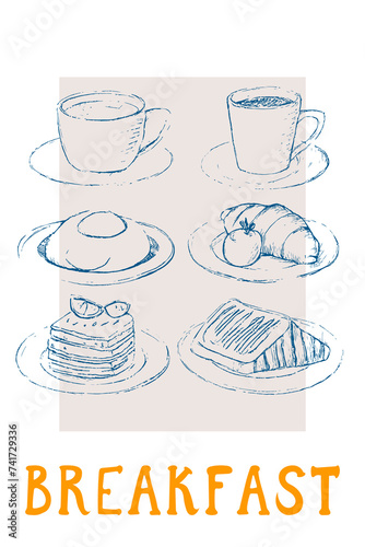 Wallpaper Mural Breakfast vector illustration, Poster design Torontodigital.ca