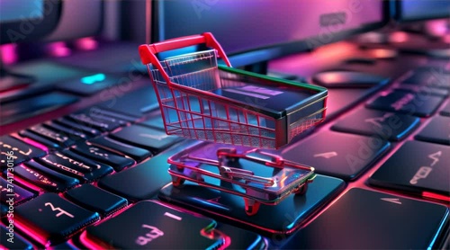 E-commerce platform powered by cloud computing, handling massive online transactions smoothly photo
