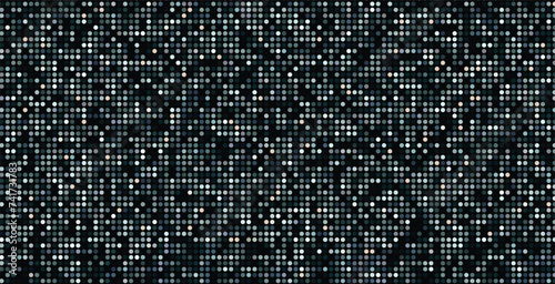 Row of colored dots and circles with a black background.