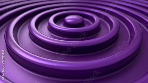 Calm  simple volumetric shapes. Purple circles or spirals create rhythm composition.