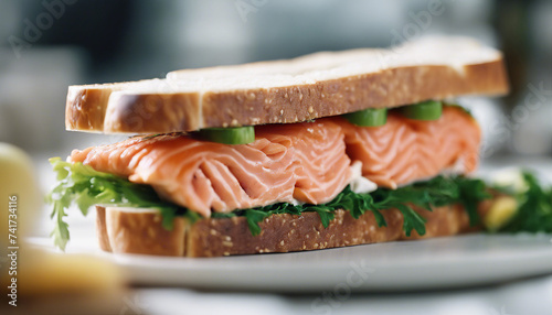 delicious salmon sandwich food 