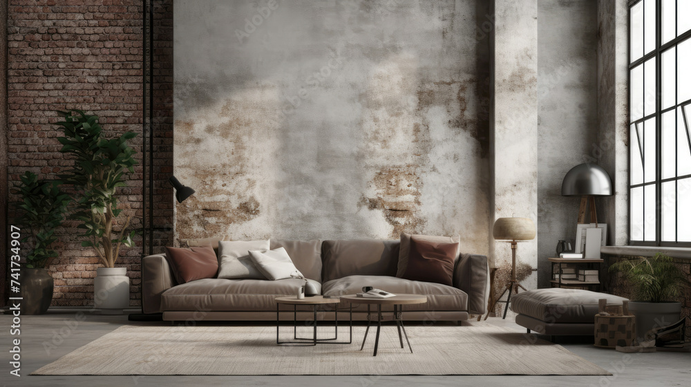 A Living Room Filled With Furniture and a Large Window A Living Room Filled With Furniture and a Large Window