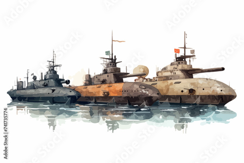 watercolor Destroyers these are fast heavily armed warships